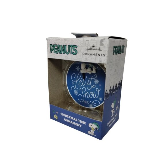 Hallmark Ornaments Peanuts Snoopy Let it Snow Round Christmas Tree Ornament New - Picture 3 of 8